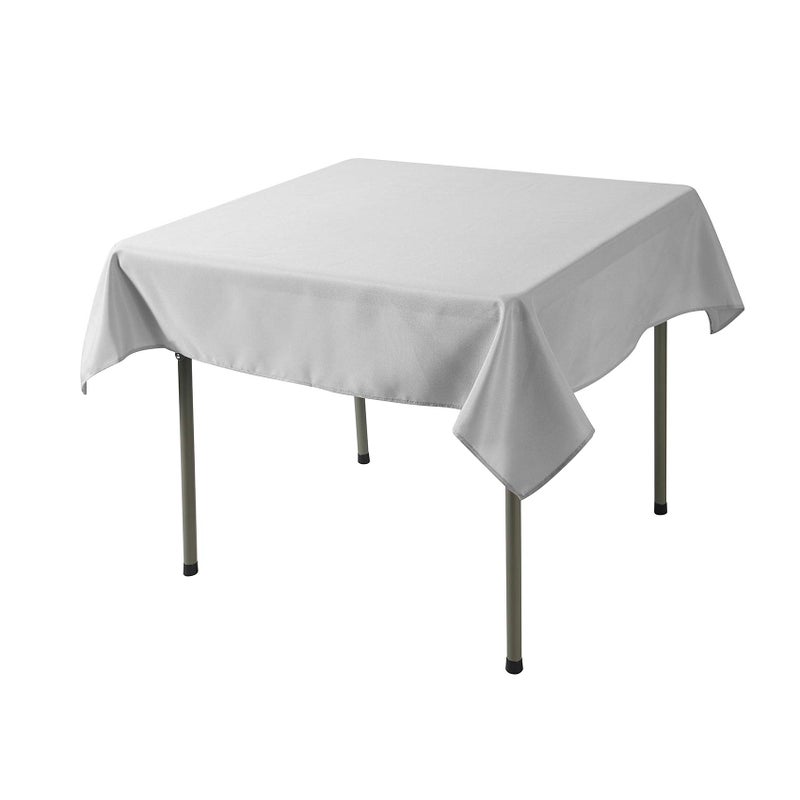 Cupuamon Square Tablecloth 52x52 inch Washable Polyester Fabric Table Cloth for Wedding Party Dining Banquet Decorationï¼ˆ52x52,Silverï¼‰ - Image 2